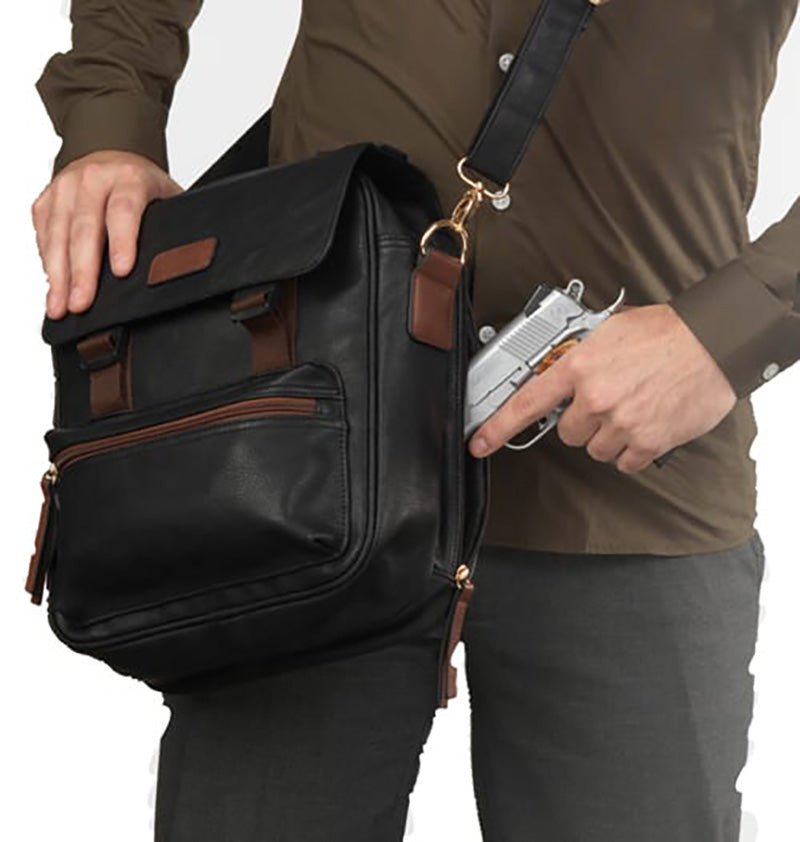 Bulldog Urban Satchel with Internal Holster and Tablet Storage Black