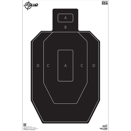 Allen EZ Aim IPSC Silhouette Paper Shooting Target 23x35 - 50 Pack