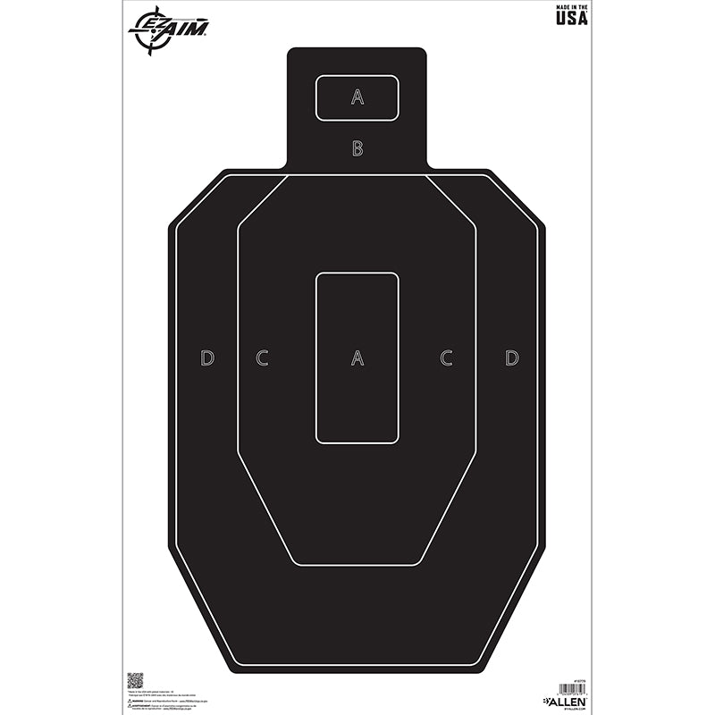 Allen EZ Aim IPSC Silhouette Paper Shooting Target 23x35 - 50 Pack