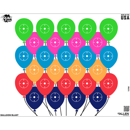 Allen EZ Aim Fun Balloon Blast Paper Shooting Target 24x19 - 4 Pack