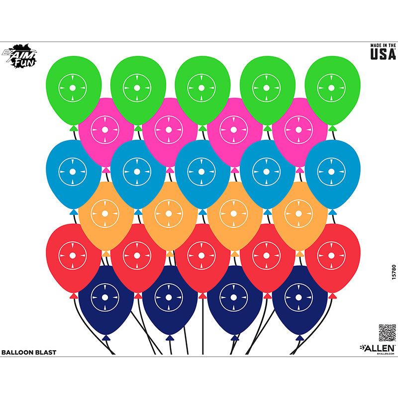 Allen EZ Aim Fun Balloon Blast Paper Shooting Target 24x19 - 4 Pack
