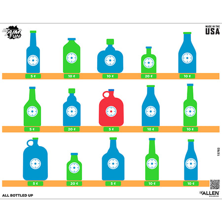 Allen EZ Aim Fun All Bottled Up Paper Shooting Target 24x19 - 4 Pack