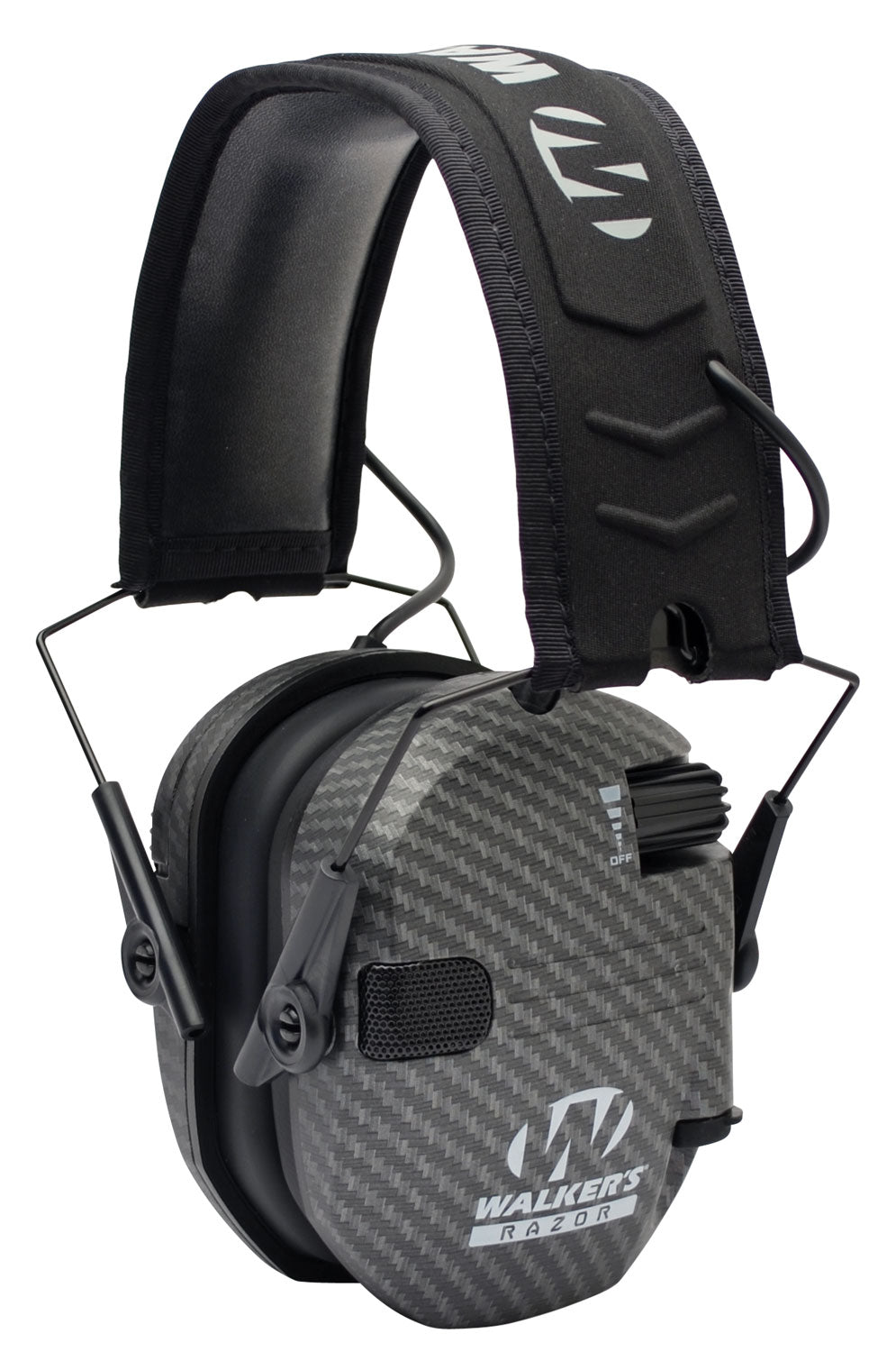 Walker's GWPRSEMCARB Razor Slim Electronic Earmuff 23 dB Over the Head Carbon Gray/Black Polymer