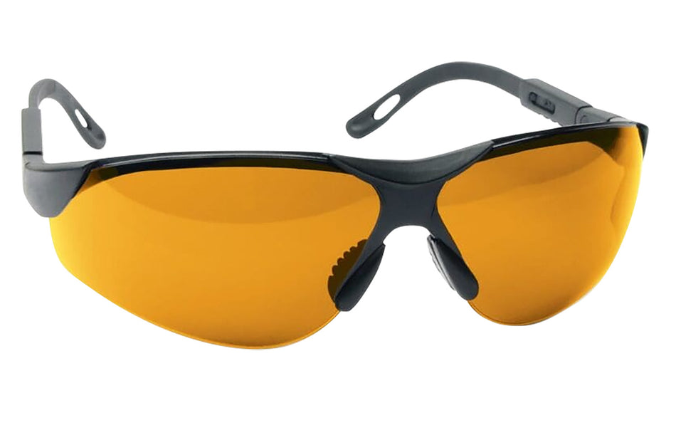 Walker's Elite Sport Shooting Glasses - Amber Polycarbonate Lens, Black Frame
