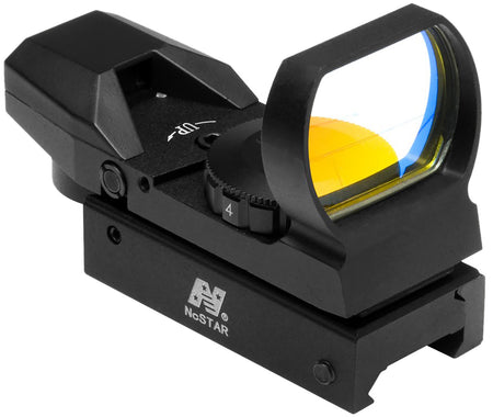 NcStar D4B Red Four Reticle Reflex Optic Black Anodized 1x 3 MOA Multi-Reticle