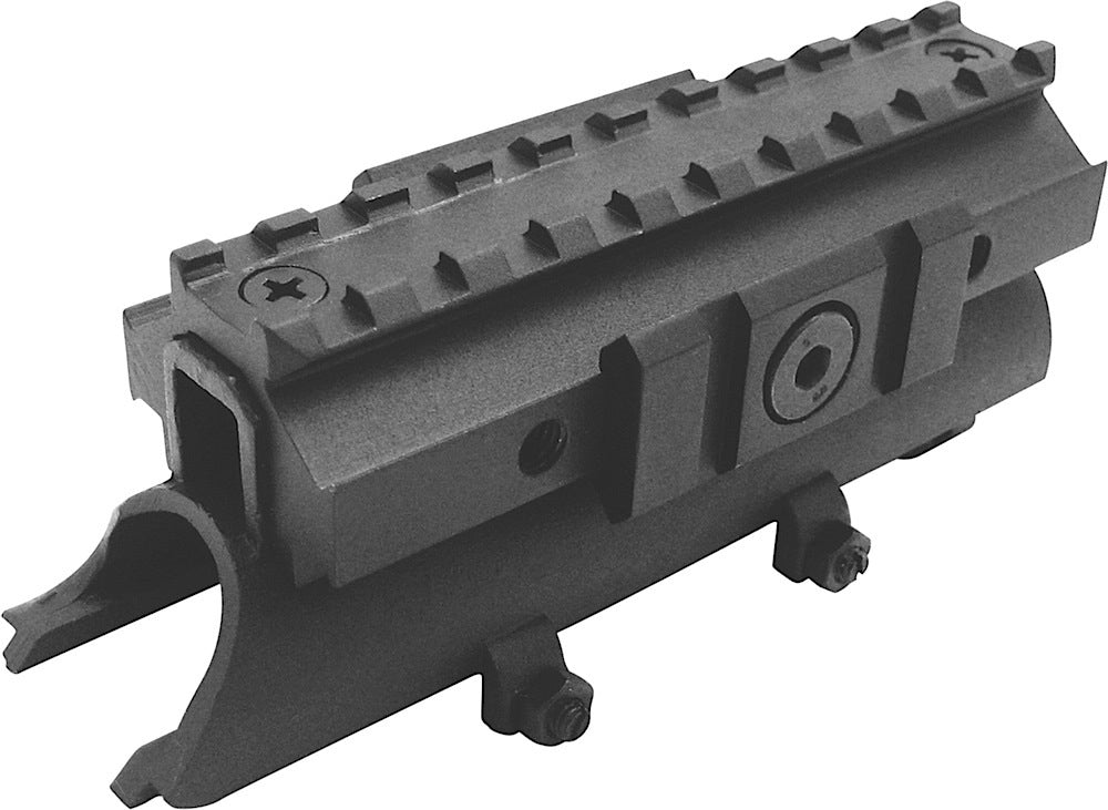 NcStar MTSKS Tri-Rail Receiver Cover for SKS Rifle, See-Thru Black Anodized Aluminum, 4.80" Long