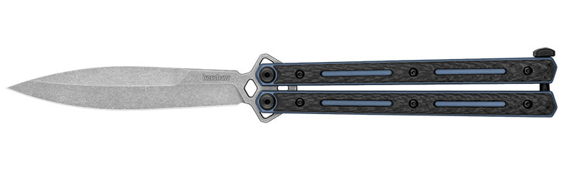 Kershaw Lucha 4.6" Spear Point Carbon Fiber Butterfly Knife