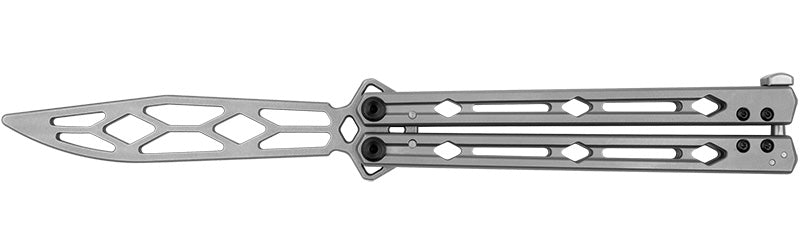 Kershaw Lucha 4.6" Drop Point Butterfly Knife Steel Silver