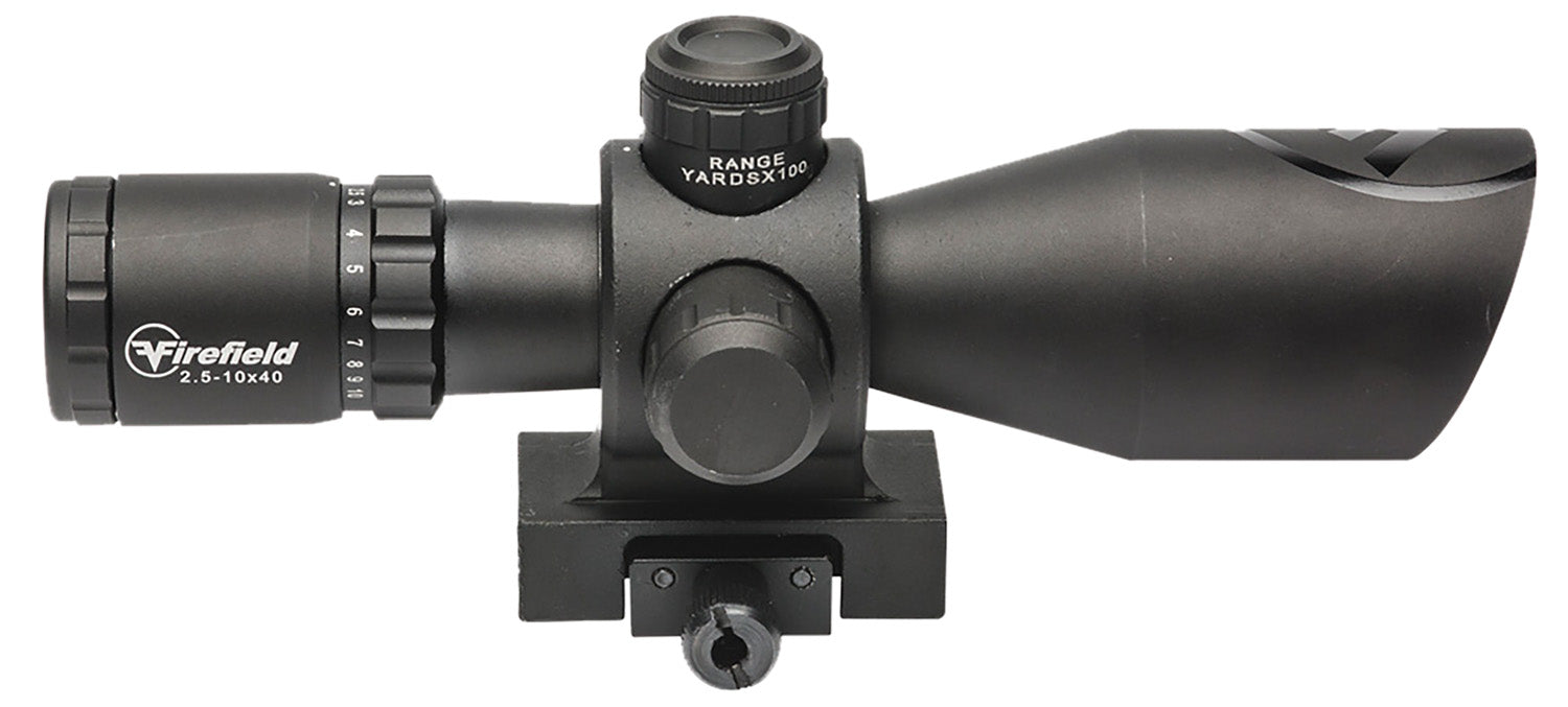 Firefield FF13064 Barrage Matte Black 2.5-10x40mm Illuminated Red/Green Mil-Dot Reticle Rifle Scope