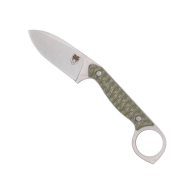 CobraTec Wolfteeth Fixed Blade Ring Knife OD Green 14C28N Steel