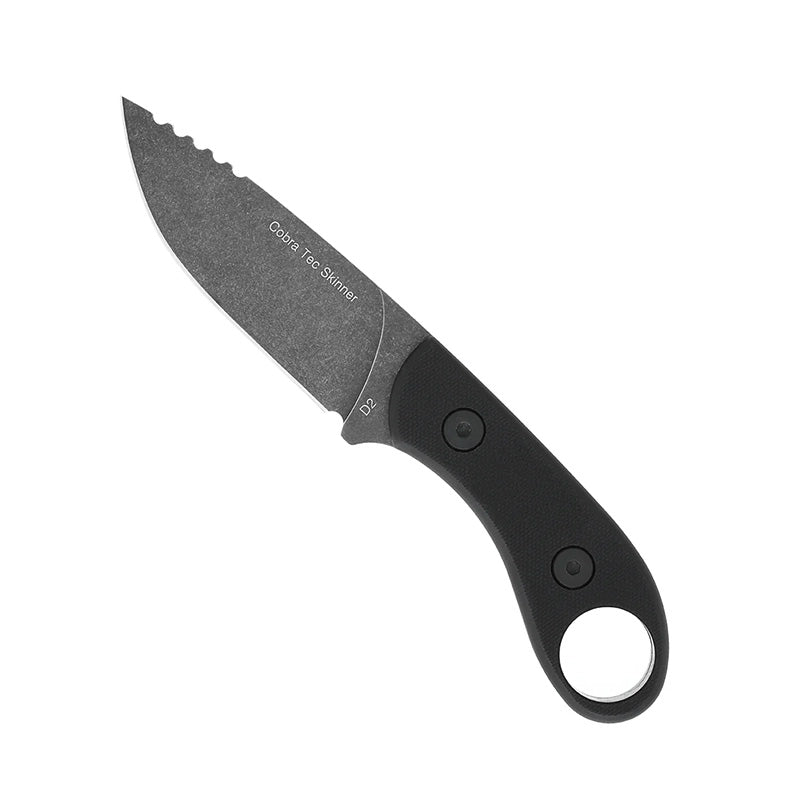CobraTec D2 Skinner Fixed Blade Knife 3.75" Stone Wash