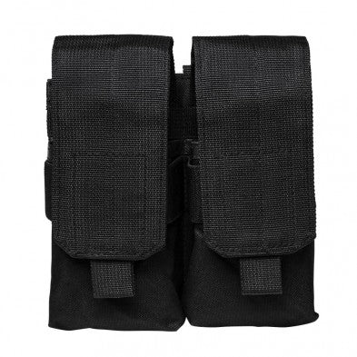 VISM AR-15/M4/AK Double Stack MOLLE Quad Mag Pouch Black