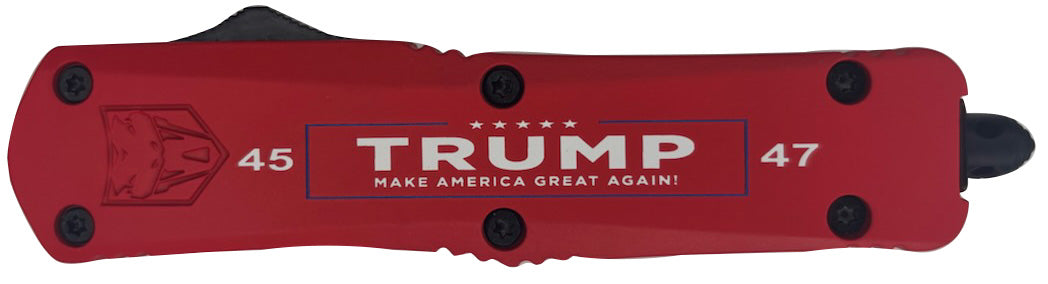 CobraTec Trump 45/47 OTF Knife 3in MAGA USA Flag D2 Steel