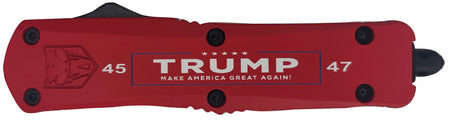 CobraTec Trump 45/47 OTF Knife 3in MAGA USA Flag D2 Steel