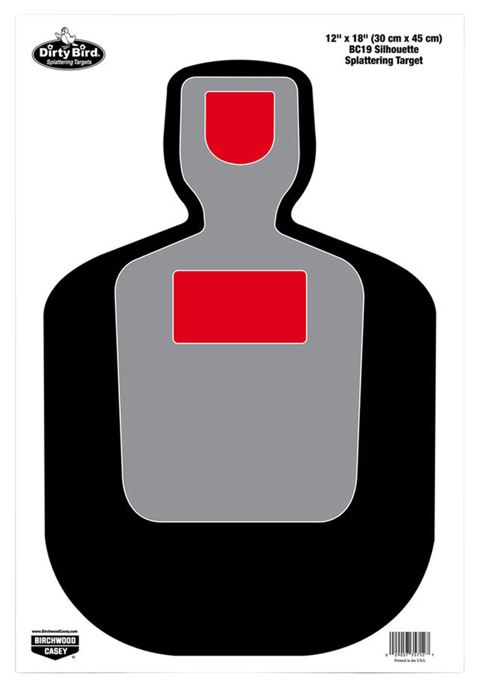 Birchwood Casey 35717 Dirty Bird BC-19 Pistol Silhouette Tagboard Hanging Targets 12"x18" Multi-Color 8 Per Pkg