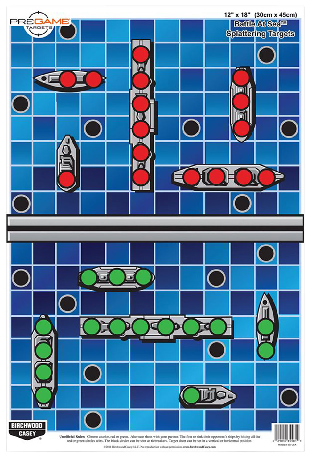 Birchwood Casey 35560 Pregame Battle at Sea Self-Adhesive Paper Target 8 Per Pkg