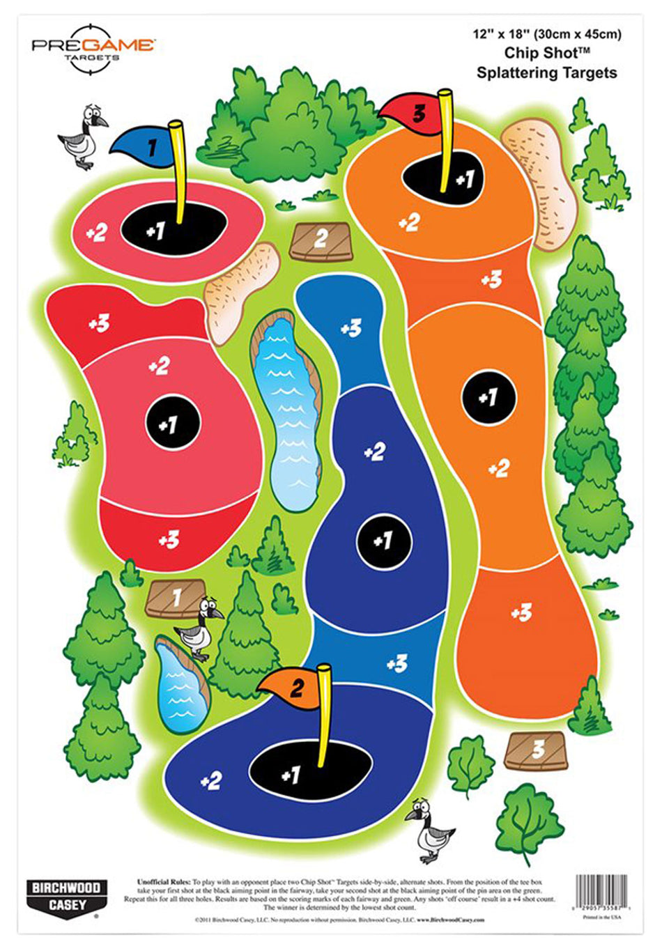Birchwood Casey 35566 Pregame Chip Shot Self-Adhesive Shooting Targets Multi-Color 8 Per Pkg