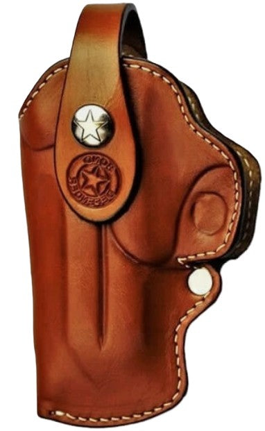 Bond Arms Premium Leather Clip Holster 4.25" Barrel Right Hand Tan White Stitching