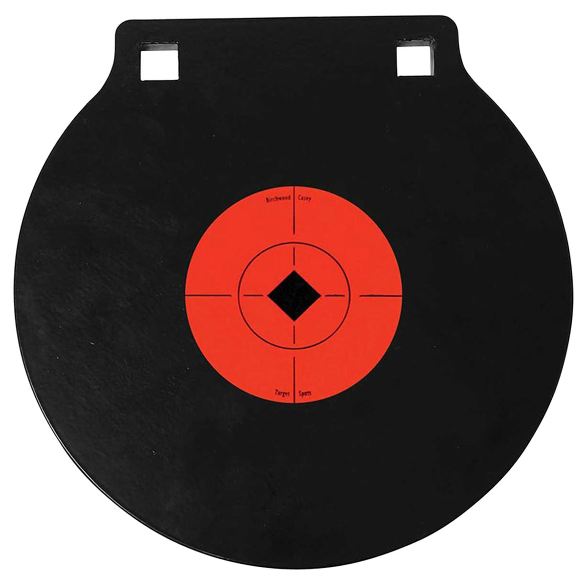 Birchwood Casey 47615 World of Targets 10" AR500 Steel Circle Double Hole Hanging Gong Target 3/8" Black/Orange