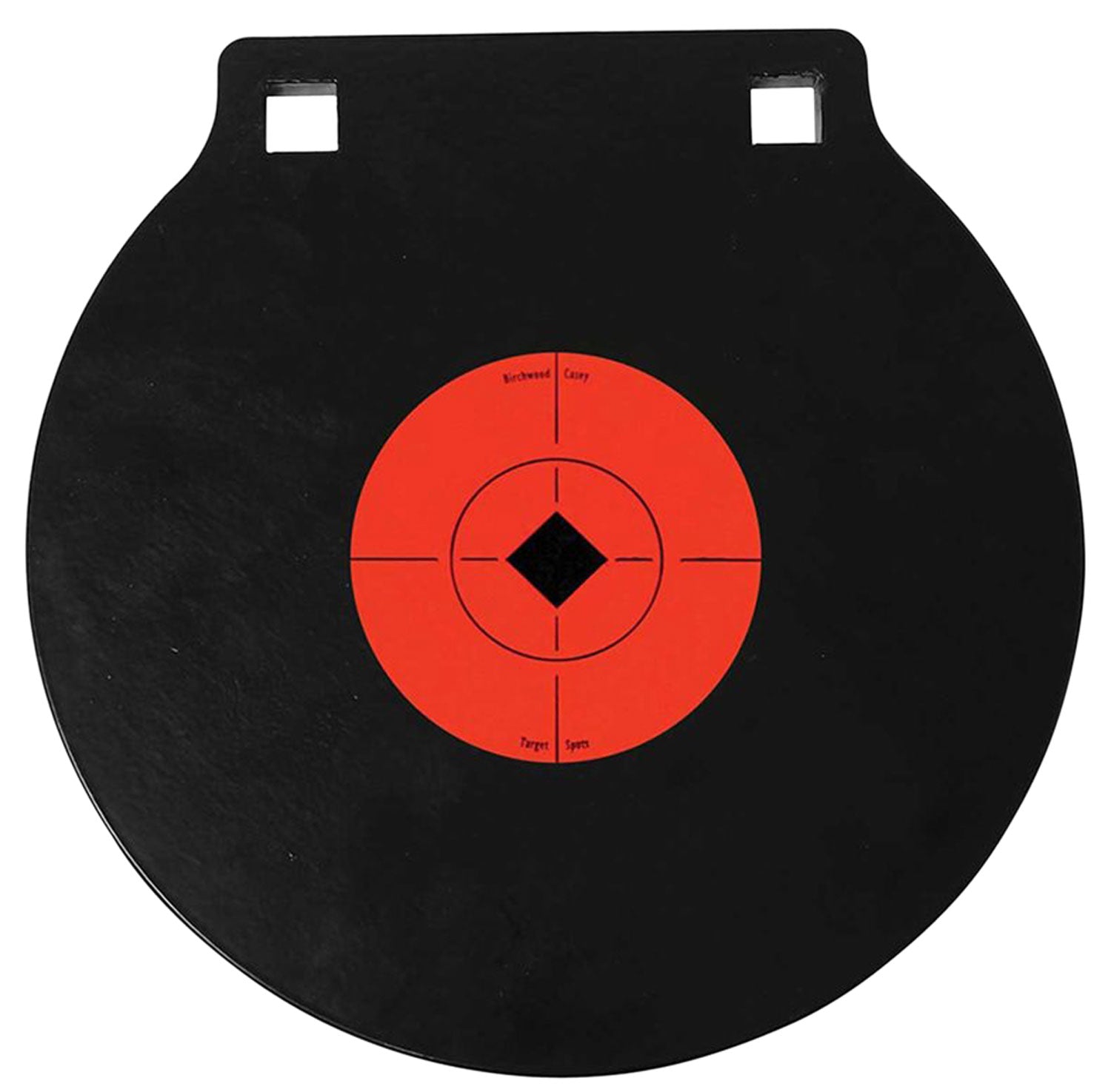 Birchwood Casey 47615 World of Targets 10" AR500 Steel Circle Double Hole Hanging Gong Target 3/8" Black/Orange