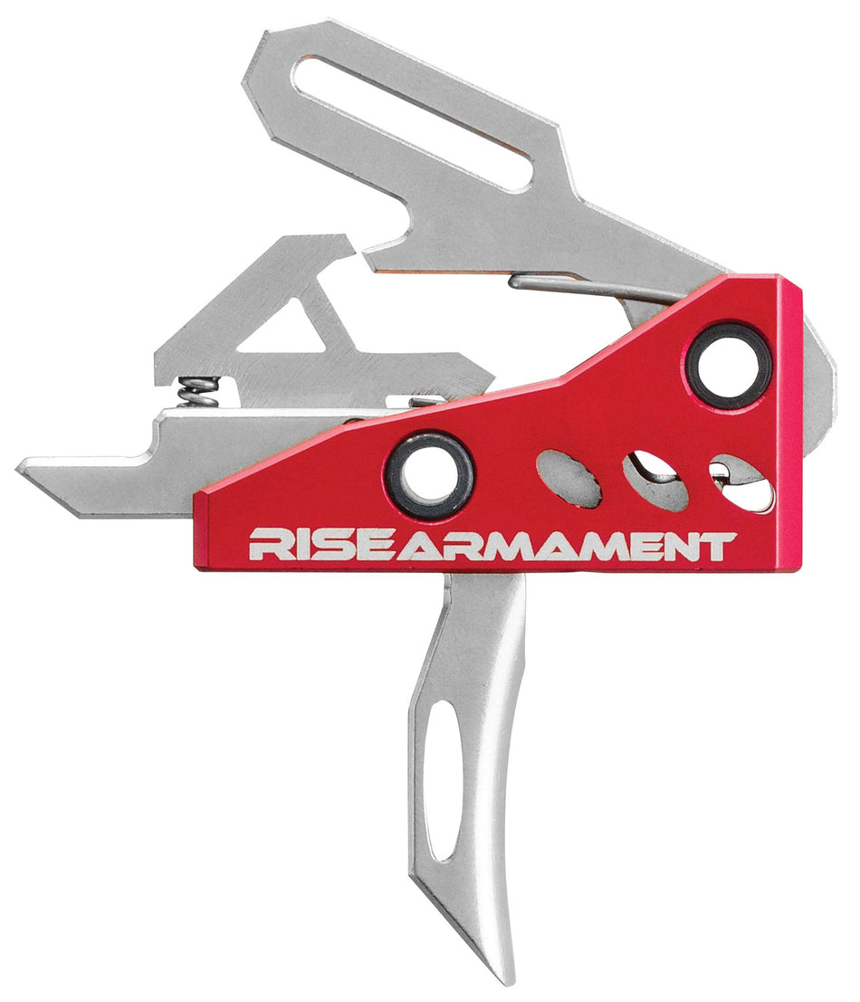 Rise Armament RA535APT RA-535 High Performance Single-Stage Straight Trigger 3.5 lbs Silver/Red Anodized for AR Platform