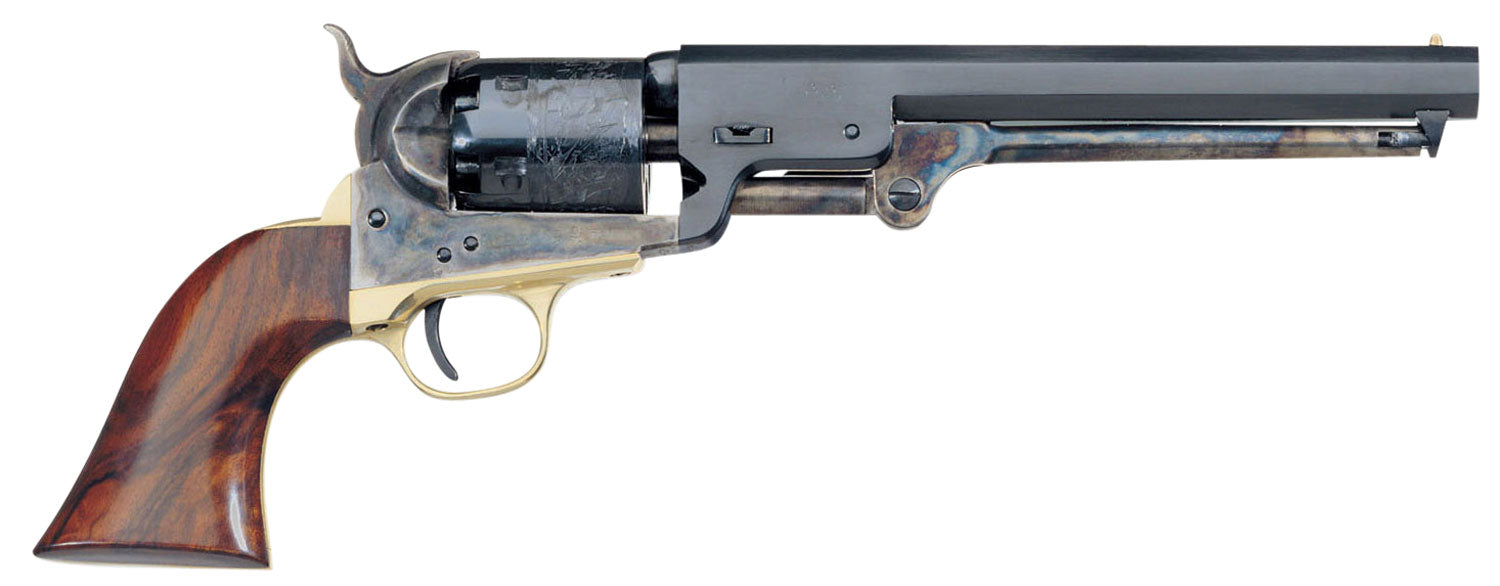 Taylors & Company 550779 1851 Navy Uberti 36 Cal 6 Shot Percussion 7.50" Blued Octagon Barrel, Blued Engraved Cylinder, Blued Steel Frame, Walnut Navy Style Grip