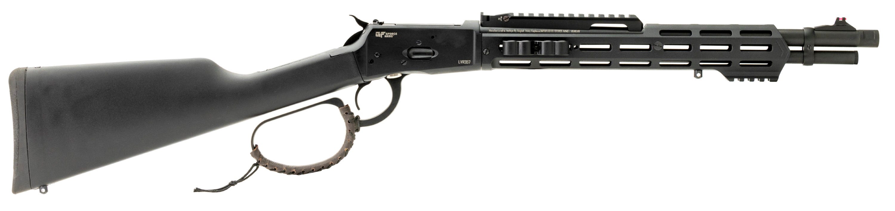 Gforce Arms GFLVR357SXB LVR 357 Mag 8+1 16.50" Black Cerakote barrel, Black Cerakote Steel Receiver w/Picatinny Rail, M-LOK Handguard, Black Fixed Synthetic Stock