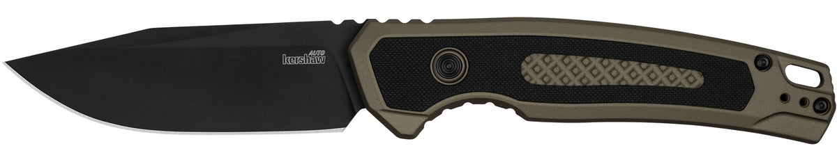 Kershaw Launch 21 3.45" Drop Point Pocket Knife Black/FDE Aluminum Push Button