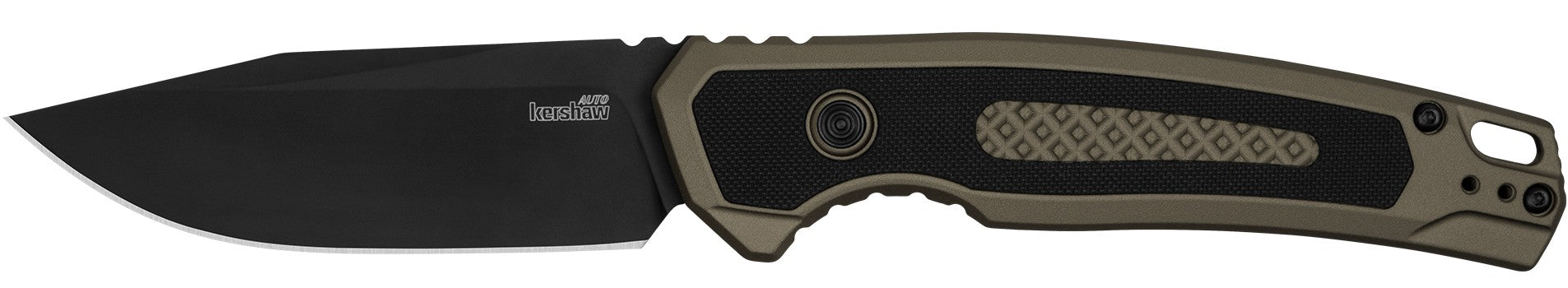 Kershaw Launch 21 3.45" Drop Point Pocket Knife Black/FDE Aluminum Push Button