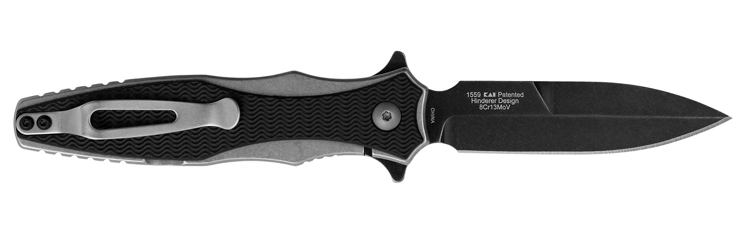 Kershaw 1559 Decimus 3.25" Folding Spear Point Plain Blackwash 8Cr13MoV SS Blade Black/Stonewashed Nylon/SS Handle Pocket Clip