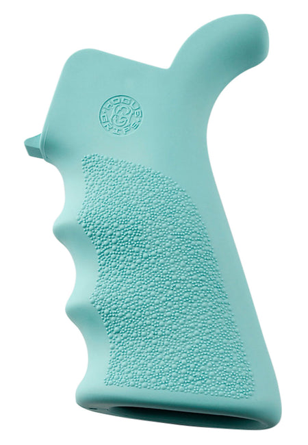 Hogue 13024 OverMolded Beavertail Cobblestone Aqua Blue Grip with Finger Grooves for AR-15, M16