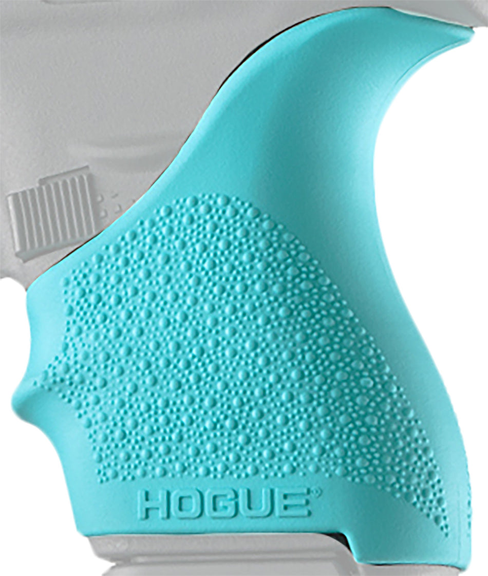 Hogue 18204 HandAll Beavertail Grip Sleeve for Glock 42/43, Aqua Blue Textured Rubber
