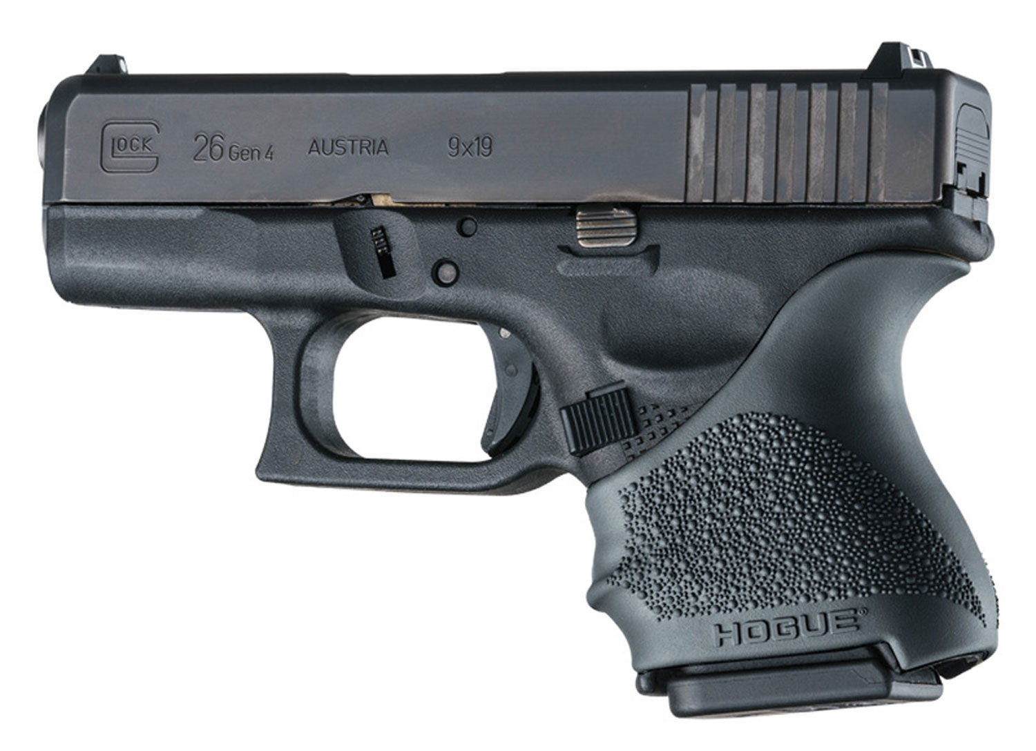 Hogue 18600 HandAll Beavertail Grip Sleeve for Glock 26/27, Black Textured Rubber