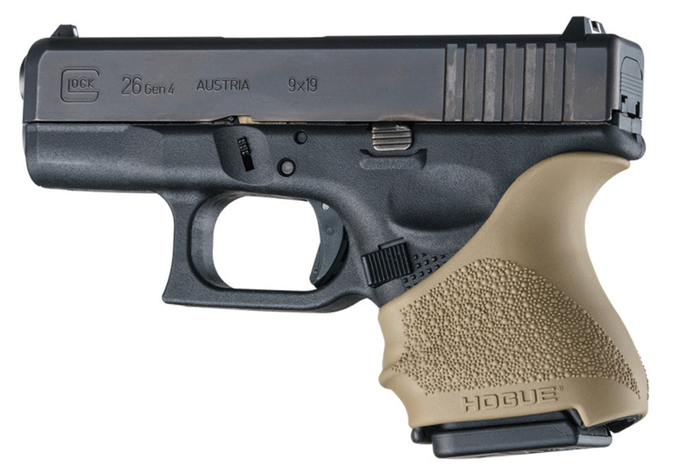 Hogue 18603 HandAll Beavertail Grip Sleeve for Glock 26/27 - Textured FDE Rubber
