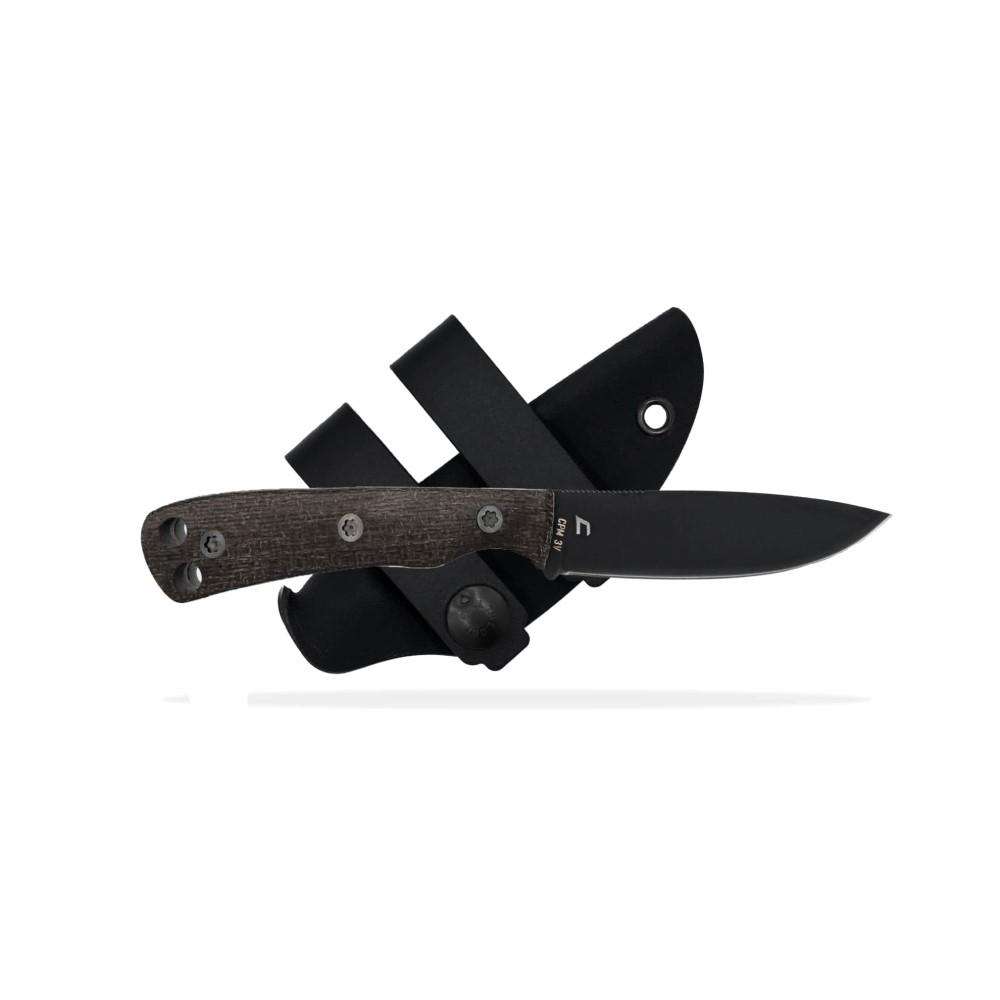SK Knives Ascent Mini 2.9" DLC Black Coated Blade Black G10 Grips with Sheath