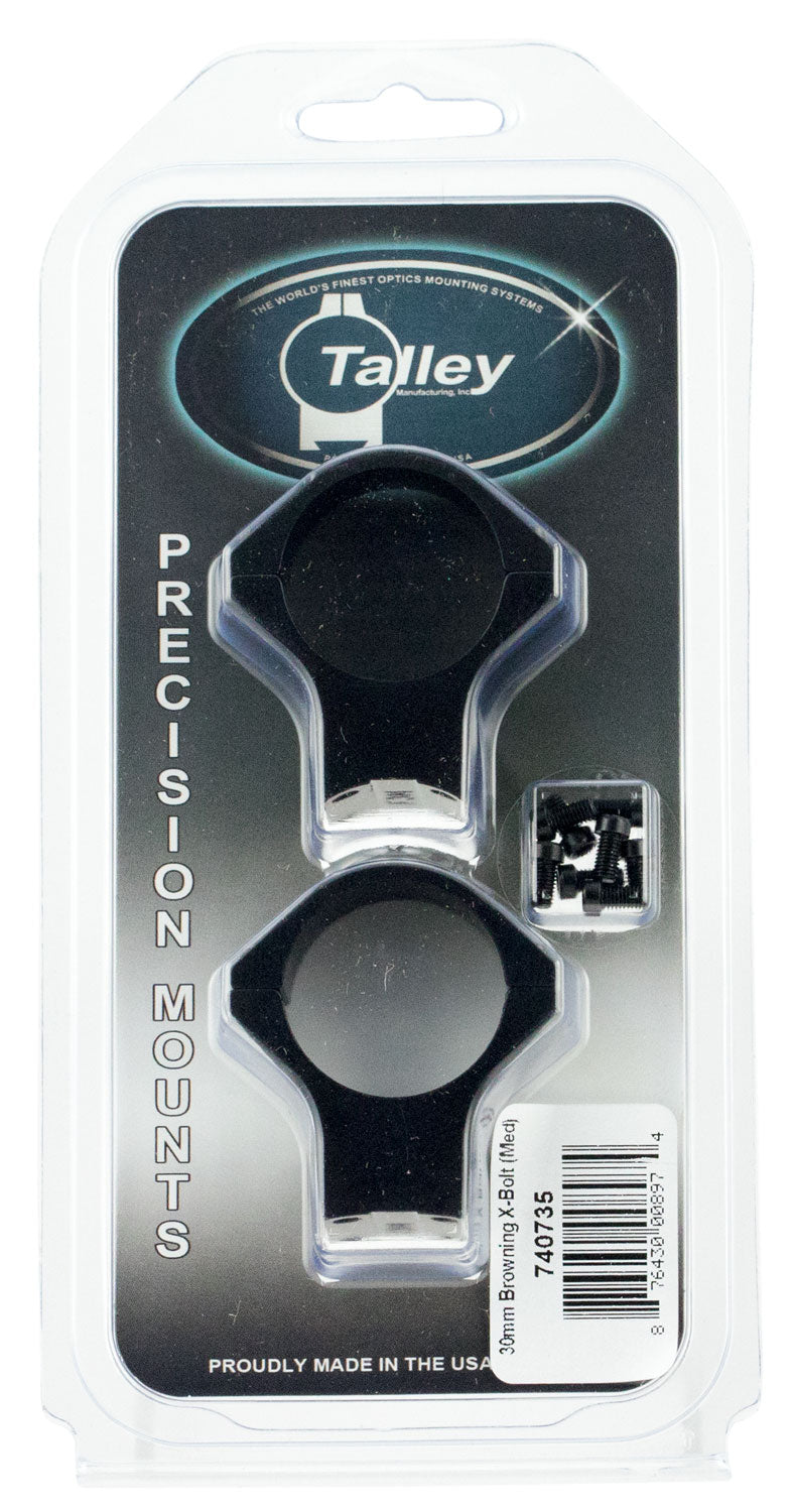 Talley 740735 One-Piece Scope Mount and Ring Combo Black Anodized 30mm Tube Browning X-Bolt Medium