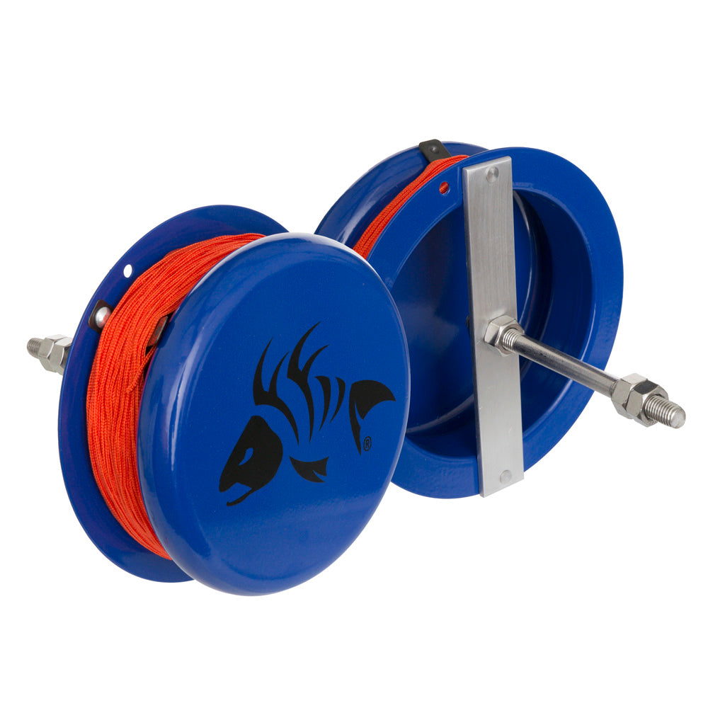 Fin Finder Heavy Duty Aluminum Drum Bowfishing Reel with 80 ft. Line