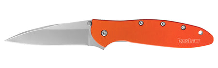 Kershaw 1660OR Leek Folding Knife 3" Drop Point Bead Blasted 14C28N Blade Orange Anodized Aluminum Handle with Pocket Clip