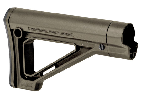 Magpul MAG480-ODG MOE Fixed Carbine Stock OD Green Synthetic for AR-15/M16/M4 Mil-Spec Tube