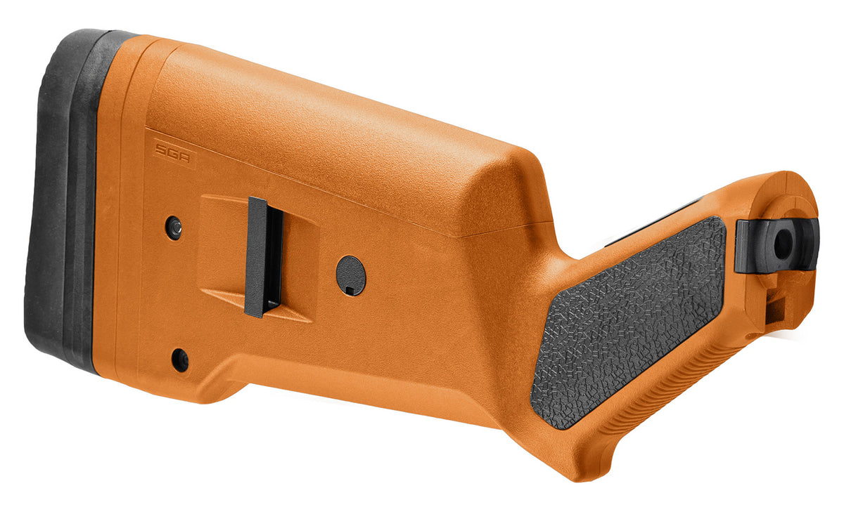 Magpul MAG490-ORG SGA Ambidextrous Shotgun Stock Orange Synthetic for Mossberg 500, 590, 590A1
