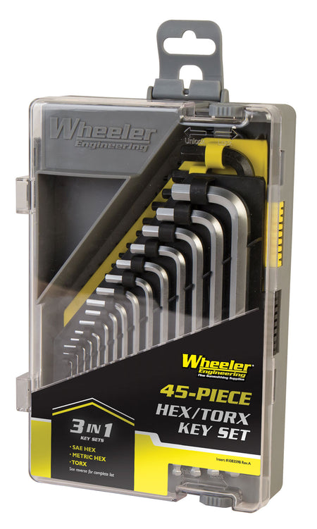 Wheeler 45-Piece SAE/Metric Hex and Torx Key Set, Silver Steel
