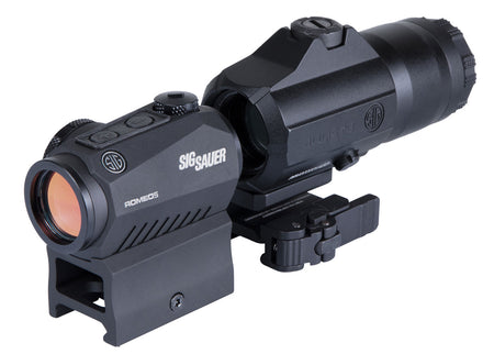 Sig Sauer Romeo5 and Juliet3 Combo Kit Black 1x 3x 24mm 2 MOA Red Dot with Magnifier