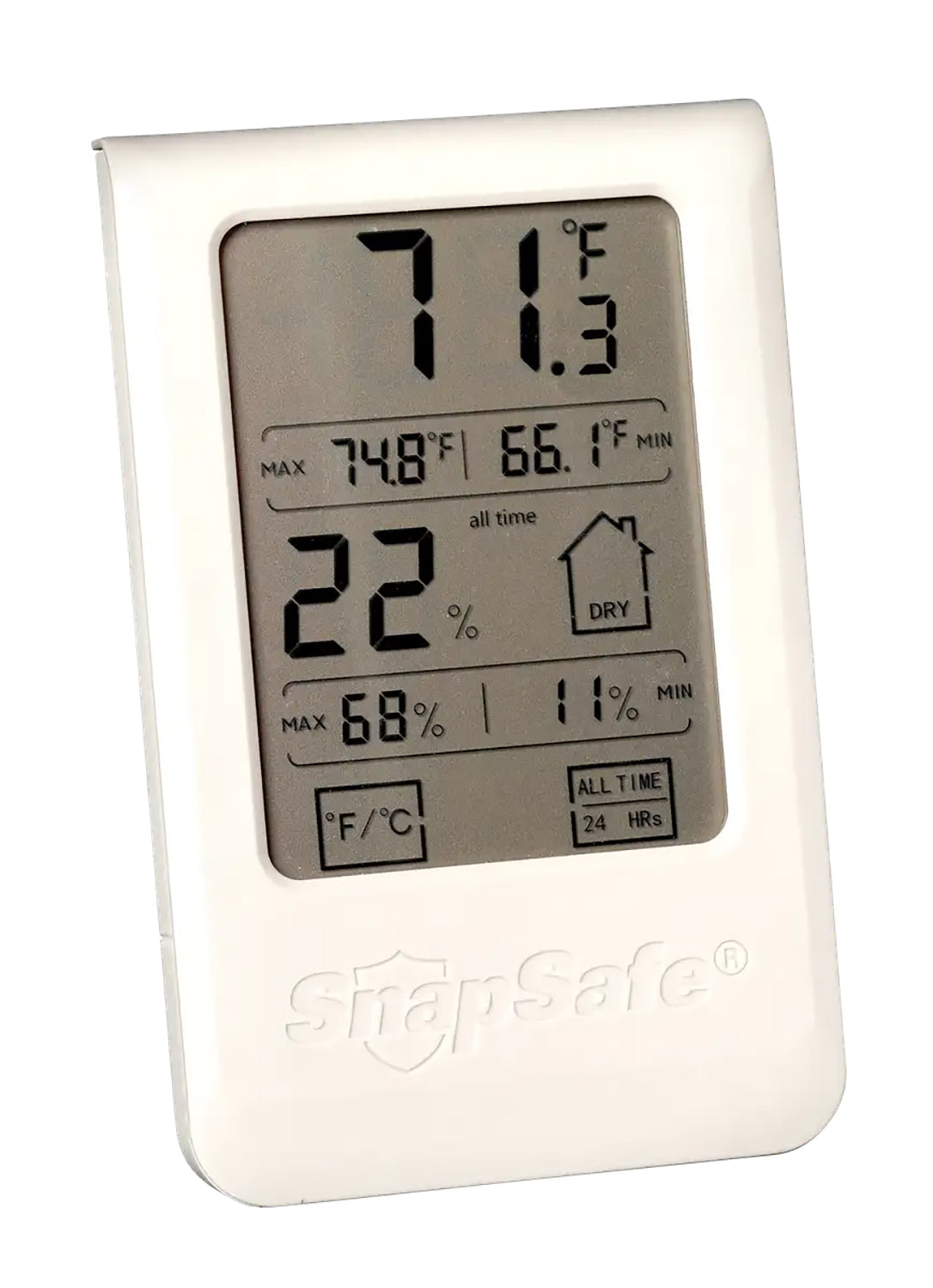 SnapSafe 75909 Gun Safe Hygrometer Temperature and Humidity Monitor Gray AAA