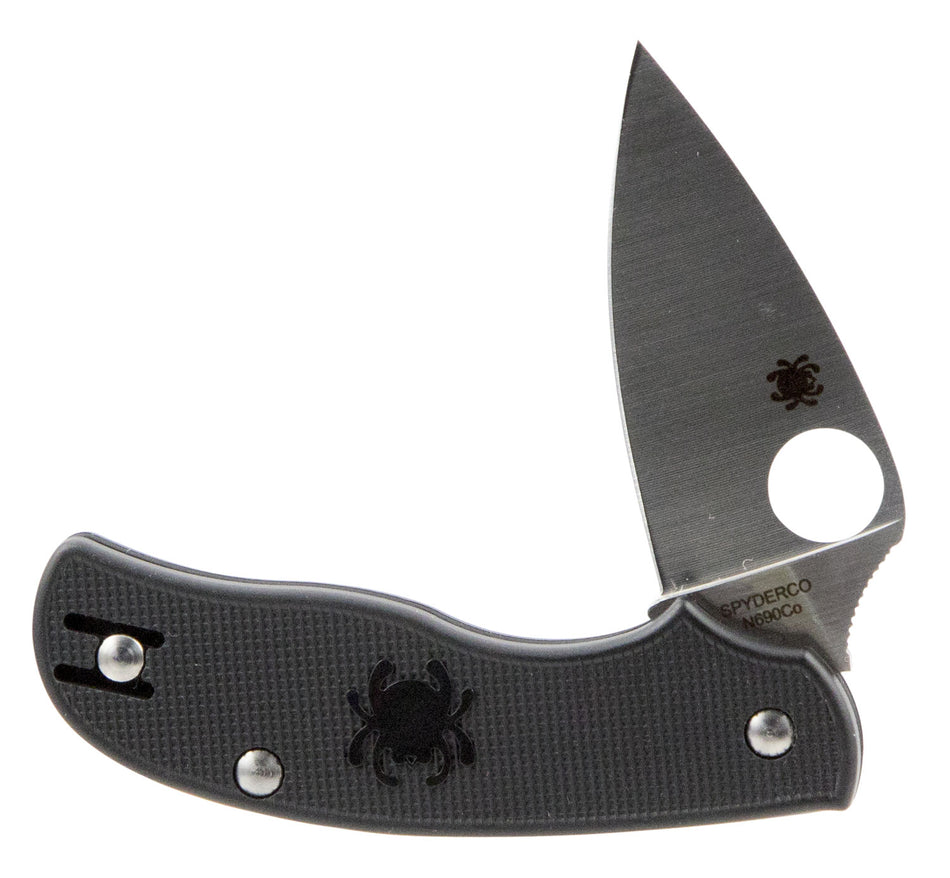 Spyderco C127PBK Urban Lightweight 2.61" Folding Drop Point Plain N690Co SS Blade Black FRN Handle with Clip