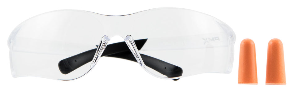 Pyramex PYS2510SDP Ztek Safety Glasses and Earplug Combo Adult Clear Lens Polycarbonate Clear Frame