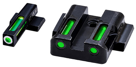 HiViz MPSN321 LiteWave H3 Sight Set for S&W M&P Shield Green Tritium Front and Fiber Optic Rear