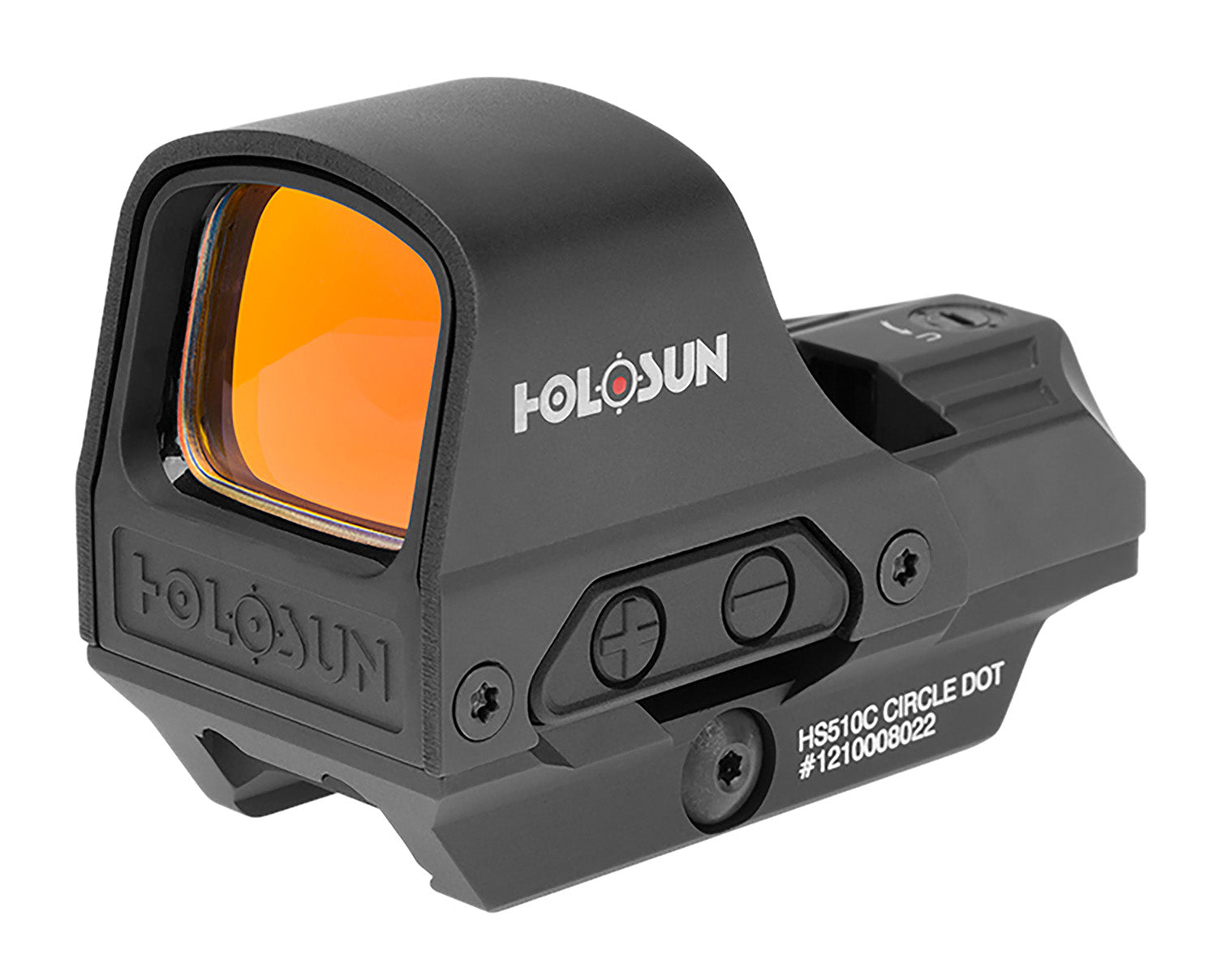 Holosun Technologies, HS510C Open Reflex, 2MOA Dot or 2MOA Dot with 65MOA Circle, Solar with Internal Battery, Quick Release Mount, AR Riser, Protective Hood, Black Finish