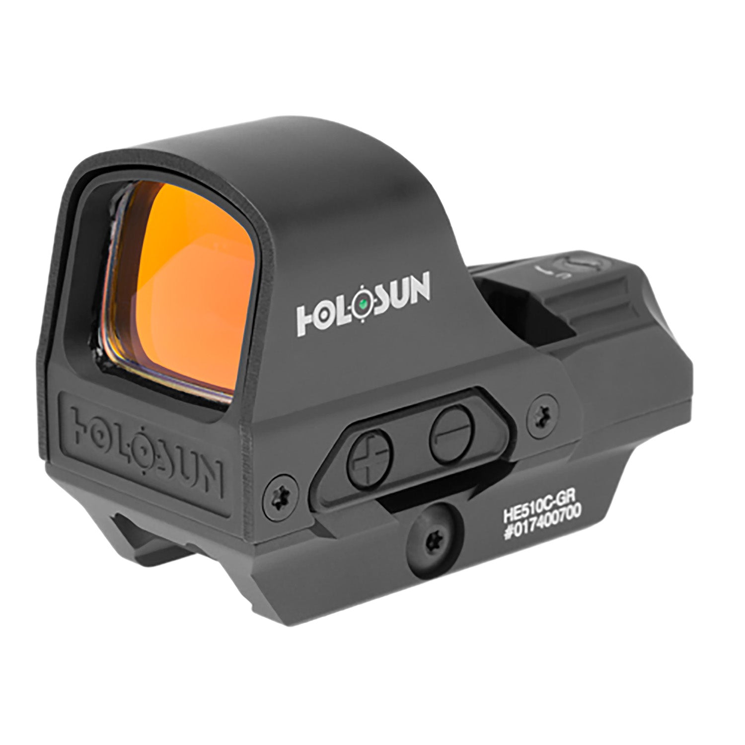 Holosun Technologies, HS510C-GR Green dot Open Reflex, 2MOA Dot or 2MOA Dot with 65MOA Circle, Solar with Internal Battery, Quick Release Mount, AR Riser, Protective Hood, Black Finish