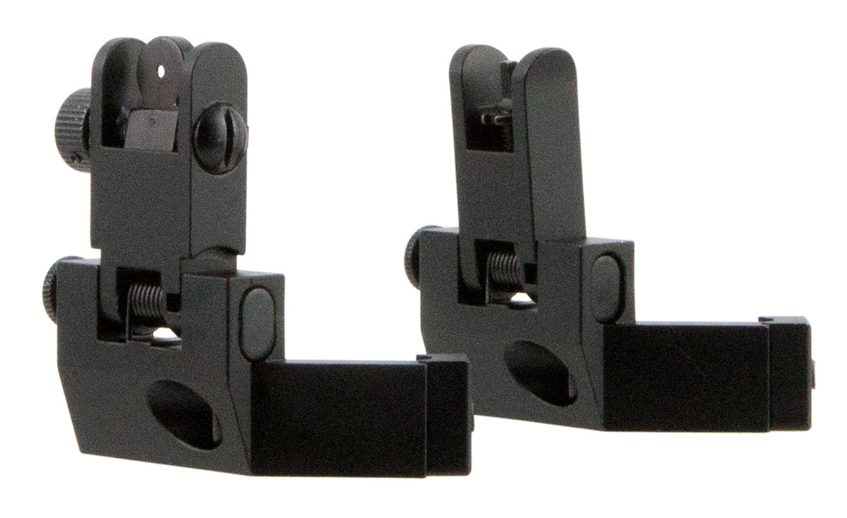 TacFire IS003 45 Degree Flip-Up Iron Sights Spring Loaded Black Anodized for AR-Platform