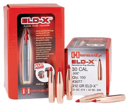 Hornady ELD-X .264 143gr All-Range Hunting Reloading Bullets 100 Per Box
